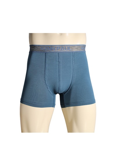 Kenn Paul 3'lü Erkek Düz Mavi Ton Pamuk Boxer Fitted Çok Renkli