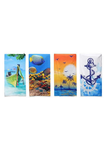 Bilmar Plaj Havlusu 70 X 140 Cm Kum Tutmaz - Hafif Ve Yüksek Emici X 2 Adet Çok Renkli