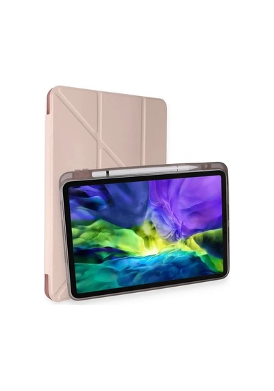 Apple İpad Pro 11 2024 Kılıf Kalemlikli Mars Tablet Kılıfı - Rose Gold Diğer