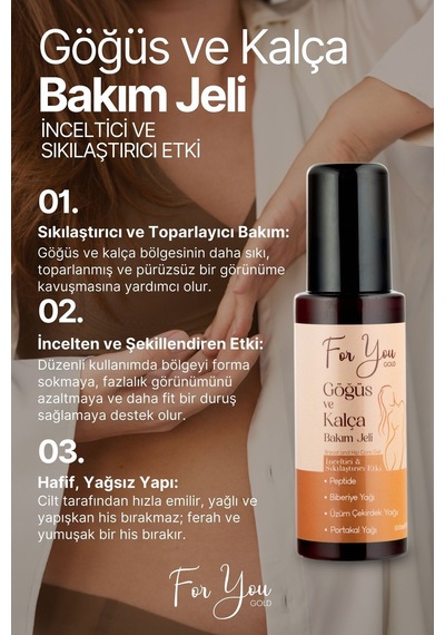 Sıkılaştırıcı, Toparlayıcı, Küçültmeye Yardımcı Göğüs Ve Kalça Bakım Jeli 100 Ml