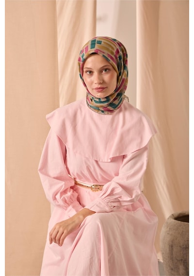 Silk Home Soft Eşarp 73096-23 Bej, Pembe, Yeşil, Hardal