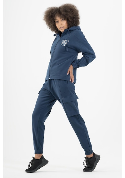 Maraton Sportswear Comfort Kadın Kapşonlu Uzun Kol Basic Navy Tracktop 22972-navy Navy