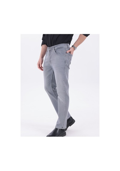 Blayn Jeans Erkek Regular Kalıp Likralı Esnek Kot Pantolon Açık Gri