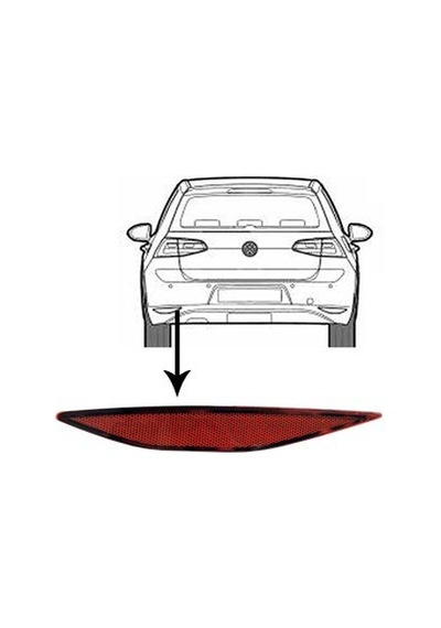 Arka Tampon Sol Sis Reflektörü Vw Golf Vıı 2013-2017 5G0945105