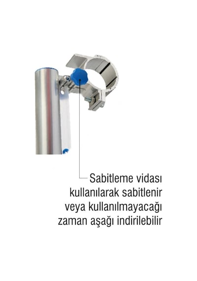 Pakas Katlanabilen Çamaşır Kurutma Askısı Yuvarlak Küpeşte Pks 06 Gümüş