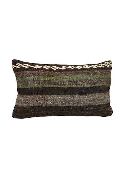 Zehra Abla Halı Yeni El Dokuma Dekorluk Lumbar Kilim Kırlent Yastık Kılıfı 7497 Çok Renkli