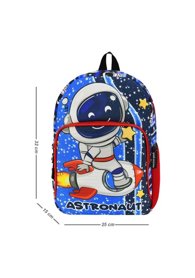 Yeni Sezon Astronot Desenli Anaokulu Kreş Sırt Çantası MAvi