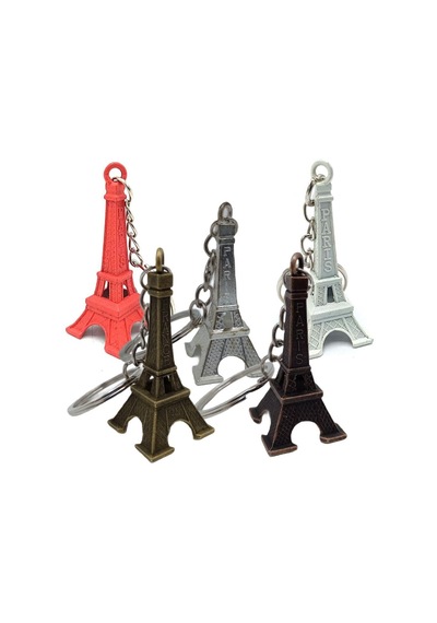 Paris Eyfel Kulesi Renkli 3D Metal Anahtarlık 5 Adet