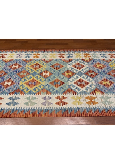 El Dokuma Afgan Kilim Yolluk 100% Yün Kök Boya Harıka Desenlı Yolluk Çok Renkli