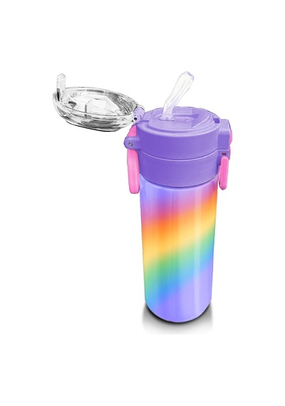 Coral High Kids Renk Geçişli Desenli Pipetli Ve Direkt İçim Çelik Termos 500 Ml 31863 Rose Gold