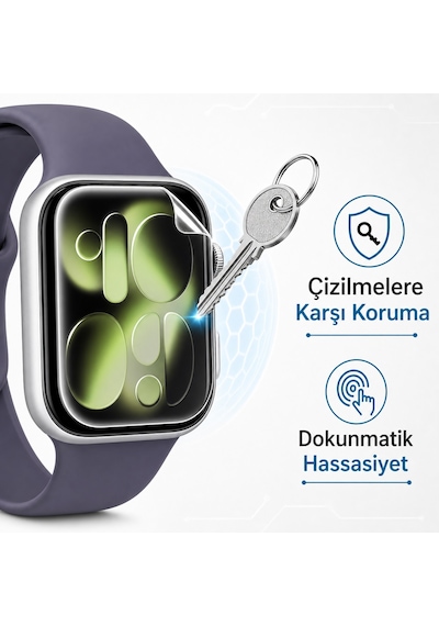 Apple Uyumlu  Watch Series 11 46mm Tpu Ekran Koruyucu 2'li Şeffaf