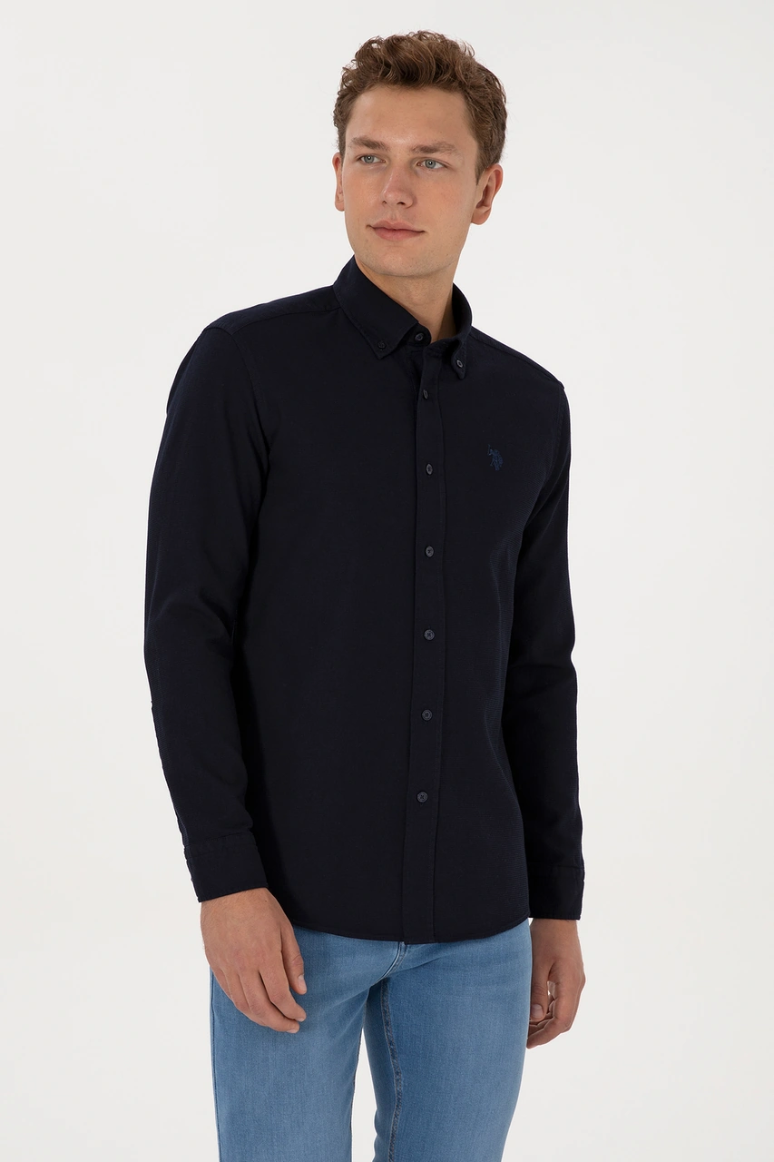 U.s. Polo Assn. Erkek Lacivert Gömlek Desenli 50308611-vr033 Lacivert