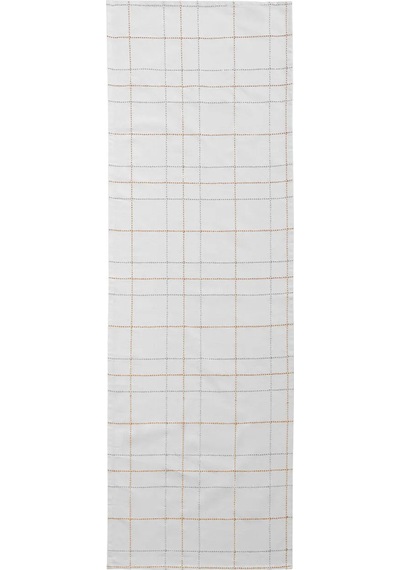Ekru Ekose Desenli Runner 45x150 Cm
