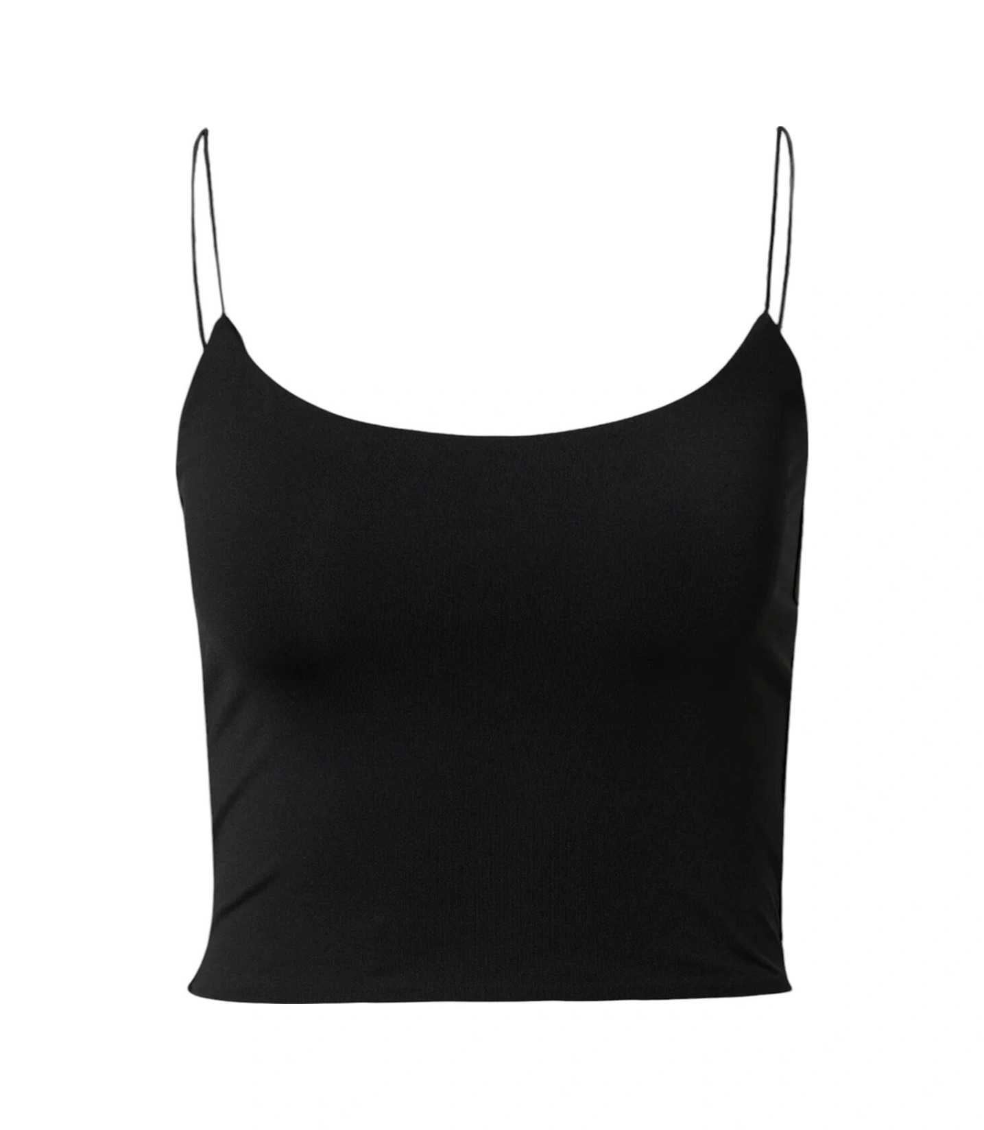 Mamayaga Kadın Askılı Spor Şık U Yaka Crop Top Curve Büstiyer Bluz Siyah