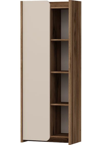 Arnetti Suave Kapaklı 4 Raflı Kitaplık, Ceviz Bej - Suave