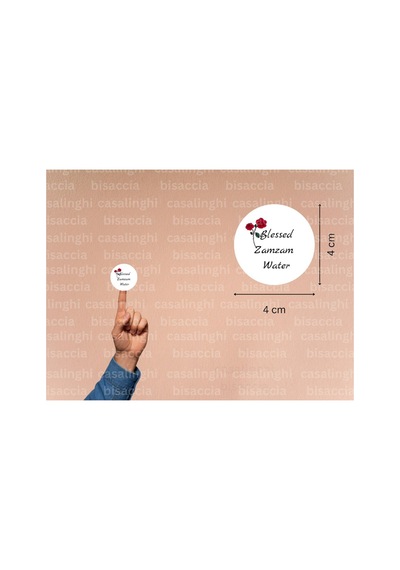 İngilizce Mübarek Zemzem Suyu Etiketi Yuvarlak Sticker Zamzam Hajj Umre Mat Hediye 4 Cm 90 Adet Çok Renkli