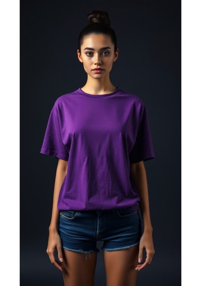 Uyguntarz Sırt Kral Kelebek Baskılı T-shirt Mor