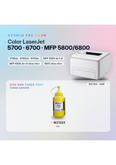 Hp 213x W2132x Toner Tozu Sarı 170gr / Color Laserjet Enterprise 5700 / 6700 / Mfp 5800 / 6800