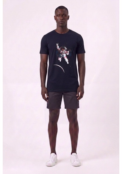 Blow Up Gmail Future Gen Astrnot Siyah Dar Kalıp Erkek T-shirt 141673