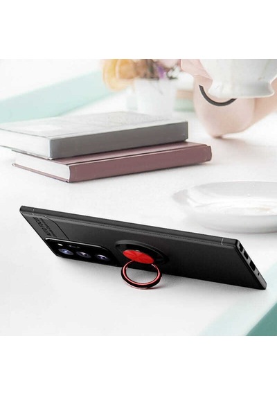 Samsung Uyumlu Galaxy Note 20 Ultra Kılıf Yüzüklü Magnetli Ravel Case