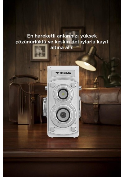 Torima CMR44 Mini Retro Dijital Fotoğraf Makinesi Beyaz