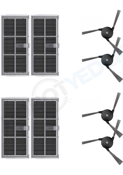 Dreame X40 Ultra Uyumlu Hepa Filtre Ve Yan Fırça-8 Parça