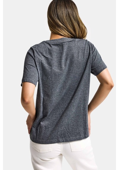 it's basic Kadın Gri W5 Oversize Özel Baskılı Tasarım T-shirt