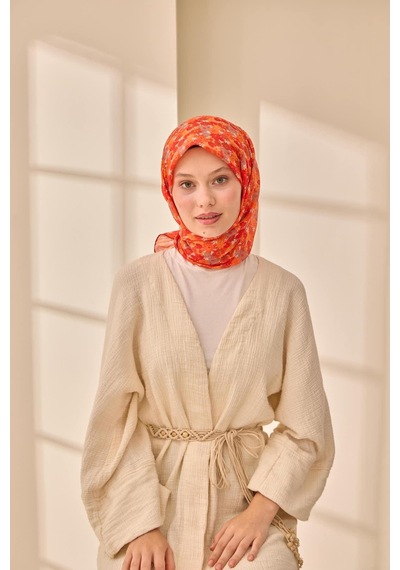 Silk Home Soft Eşarp 73092-13 Turuncu, Kiremit, Kırmızı, Vizon