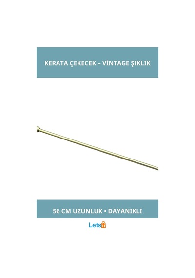 Letsii Dayanıklı Vintage Pirinç Kerata Çekecek 56 Cm Dekoratif Aksesuar