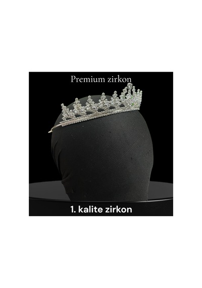 Zircon Luxe Crown-premium Kalite Zirkon Taç, Özel Tasarım Gelin Aksesuarı Beyaz - 801944412 Beyaz