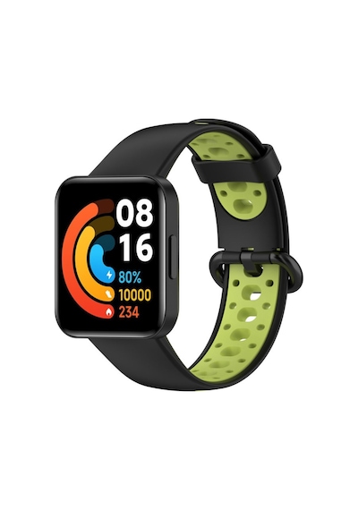 Redmi Watch 2 Spor Delikli Kordon - Siyah-yeşil