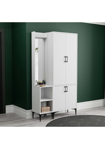 Set 5040-5030 Royal Sol Aynalı 4 Kapaklı 5 Askılı 2 Raflı Portman