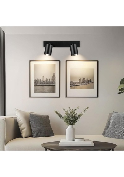 Riolight Modern Siyah Mutfak,salon,giyinme Odası,cafeler İçin Gün İşiğı Metal1 2li Spot Ampul Dahil Siyah