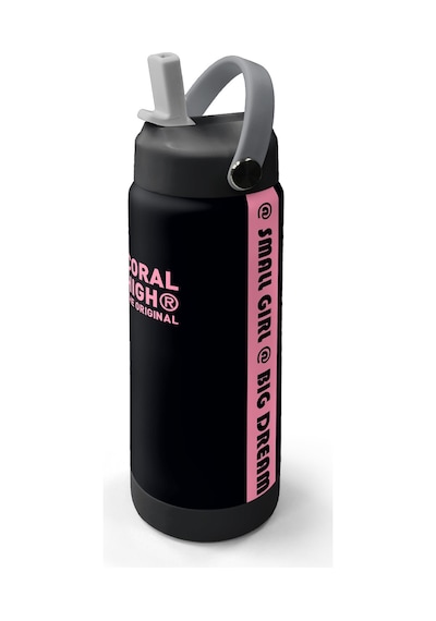 Coral High Siyah Pembe Desenli Katlanır Ağızlıklı Çelik Termos 650 Ml 38355 Siyah