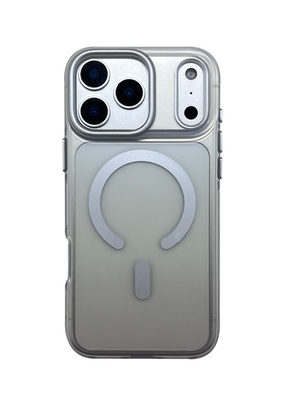 Sbprc İphone 18 Pro Max / 17 Pro Max İçin Kılıf Renk Geçişli Şeffaf M-safe Şarja Uygun Augus Kapak Gümüş