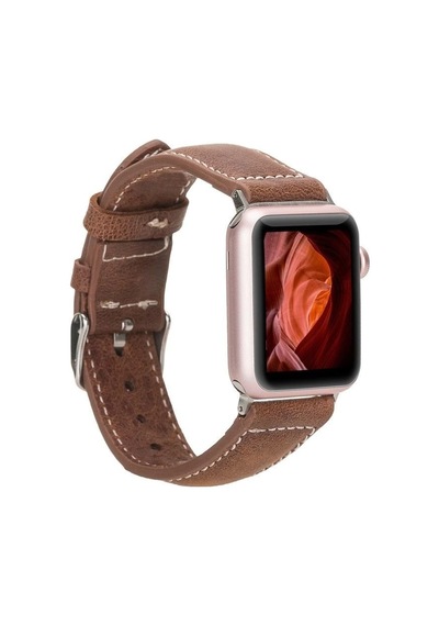 Apple Watch Uyumlu Deri Kordon 42-44-45mm Nm1-as2 Taba Standart