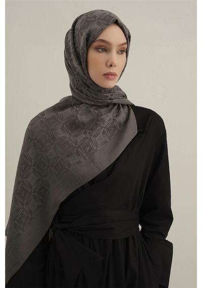 Armine Lyocell Naia Kare Monogram Şal 6 18 Füme