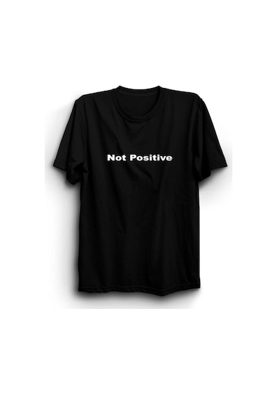 Stoned&Fame Unisex Siyah Not Positive Baskılı T-shirt SIYAH
