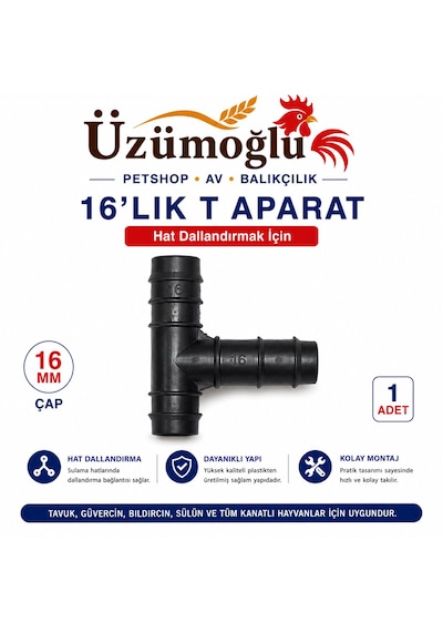 16 Lık Otomatik Suluk Seti Tavuk, Güvercin, Bıldırcın Ve Tüm Kanatlı Hayvanlar İçin Depodan Otomatik Suluk Kurulum Seti Panç, Vana, Conta, Tapa, T Aparat, L Dirsek