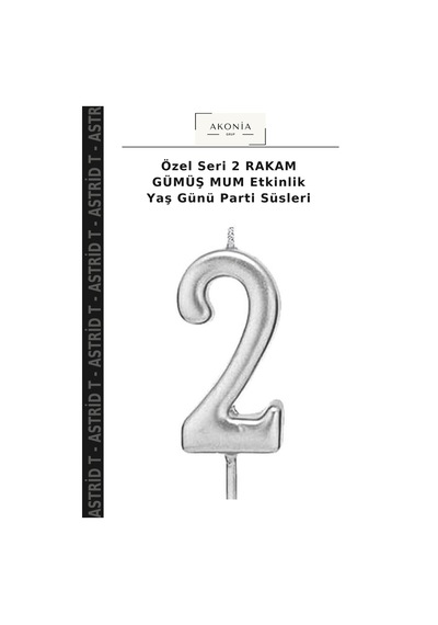 Özel Seri 2 Rakam Gümüş Mum Etkinlik Yaş Günü Parti Süsleri
