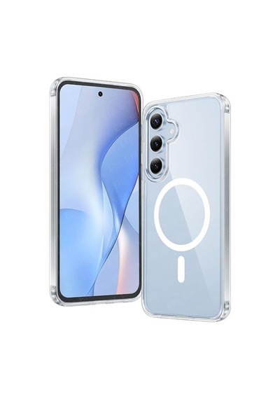 Samsung Galaxy S25 Fe Uyumlu Kamera Korumalı Magsafe Wireless Şarj Özellikli Sert Sararmaz Kristal Şeffaf Kılıf Diğer