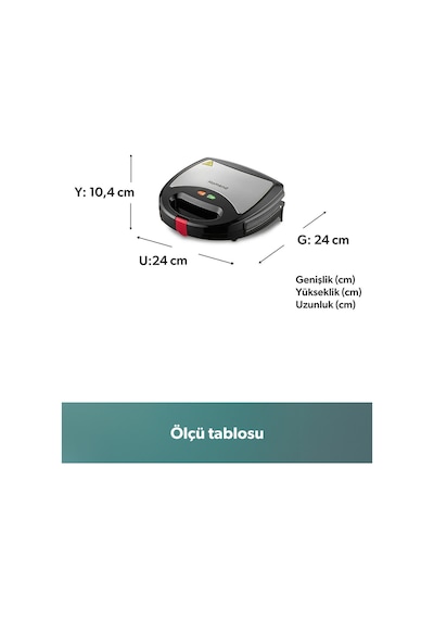 Homend Toastbuster 1325H Çıkarılabilir Waffle Plakalı Tost Makinesi