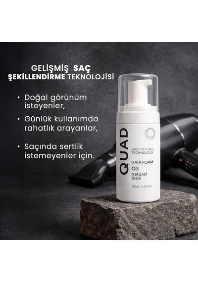 Hair Styling Technology Q3 Saç Köpüğü, Doğal Görünüm, Bukle Belirginleştirici Unisex Foam Style