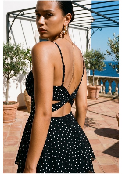 Fashion Cocktail Puantiyeli İp Askılı Sırt Bağlama Düğüm Efektli Dekolte Detaylı Fırfırlı Kat Kat Volanlı Evaze Kloş Elbise Görünümlü Fermuarlı Puan Noktalı Tatil Skater Şort Tulum Siyah Fashion Cocktail Puantiyeli İp Askılı Sırt Bağlama Düğüm Efektli Dekolte Detaylı Fırfırlı Kat Kat Volanlı Evaze Kloş Elbise Görünümlü Fermuarlı Puan Noktalı Tatil Skater Şort Tulum Siyah