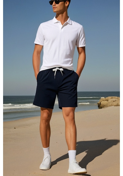 Elemge Pamuklu Erkek Koyu Lacivert Casual Şort Yan Cep Bağcıklı Regular Fit Kalıp Boru Paça Bermuda 2 Iplik Elemge Pamuklu Erkek Koyu Lacivert Casual Şort Yan Cep Bağcıklı Regular Fit Kalıp Boru Paça Bermuda 2 Iplik