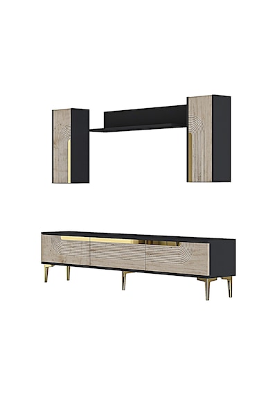 Tvr1803atg Meyra Tv Ünitesi Takımı Antrasit-traverten-gold 180cm Antrasit - Traverten - Altın Tvr1803atg Meyra Tv Ünitesi Takımı Antrasit-traverten-gold 180cm Antrasit - Traverten - Altın