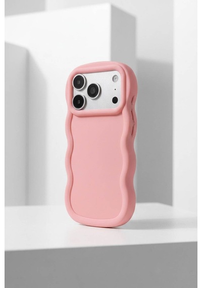 Apple iPhone 17 Pro Uyumlu Dalgalı Tasarım Kamera Korumalı Mat Silikon Kılıf-54176 Pembe