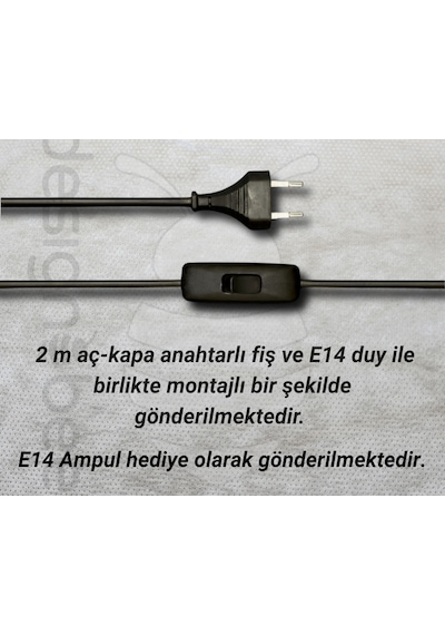 Designobee Metris - Modern Abajur Masa Lambası Ambiyans Lambası, Dekoratif Aydınlatma Beyaz - Siyah