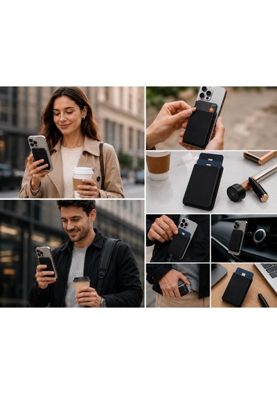 Xmlbayiciniz Magsafe Uyumlu Manyetik Kartlık Cüzdan, 2 Kart Kapasiteli Telefon Kartlığı, Güçlü Mıknatıslı İnce Kart Tutuc Çok Renkli