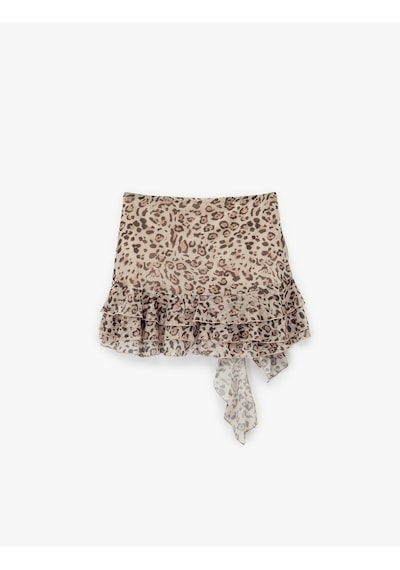Koton Asimetrik Kesim Fırfırlı Şortlu Leopar Desenli Mini Etek Bej Desenli 6wal70027ık Ekru Desenli Koton Asimetrik Kesim Fırfırlı Şortlu Leopar Desenli Mini Etek Bej Desenli 6wal70027ık Ekru Desenli